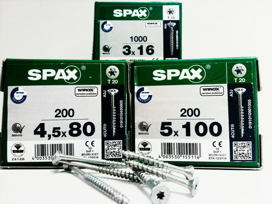 ORIGINAL ABC SPAX® T-Star plus Senkkopf TORX Spanplattenschrauben WIROX verzinkt