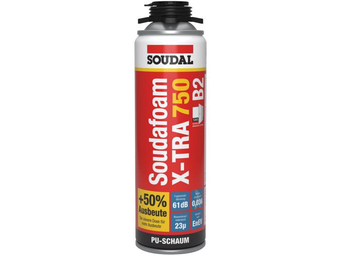 Soudal X-TRA 750 Pistolenschaum Montageschaum Bauschaum Schaum 500ml