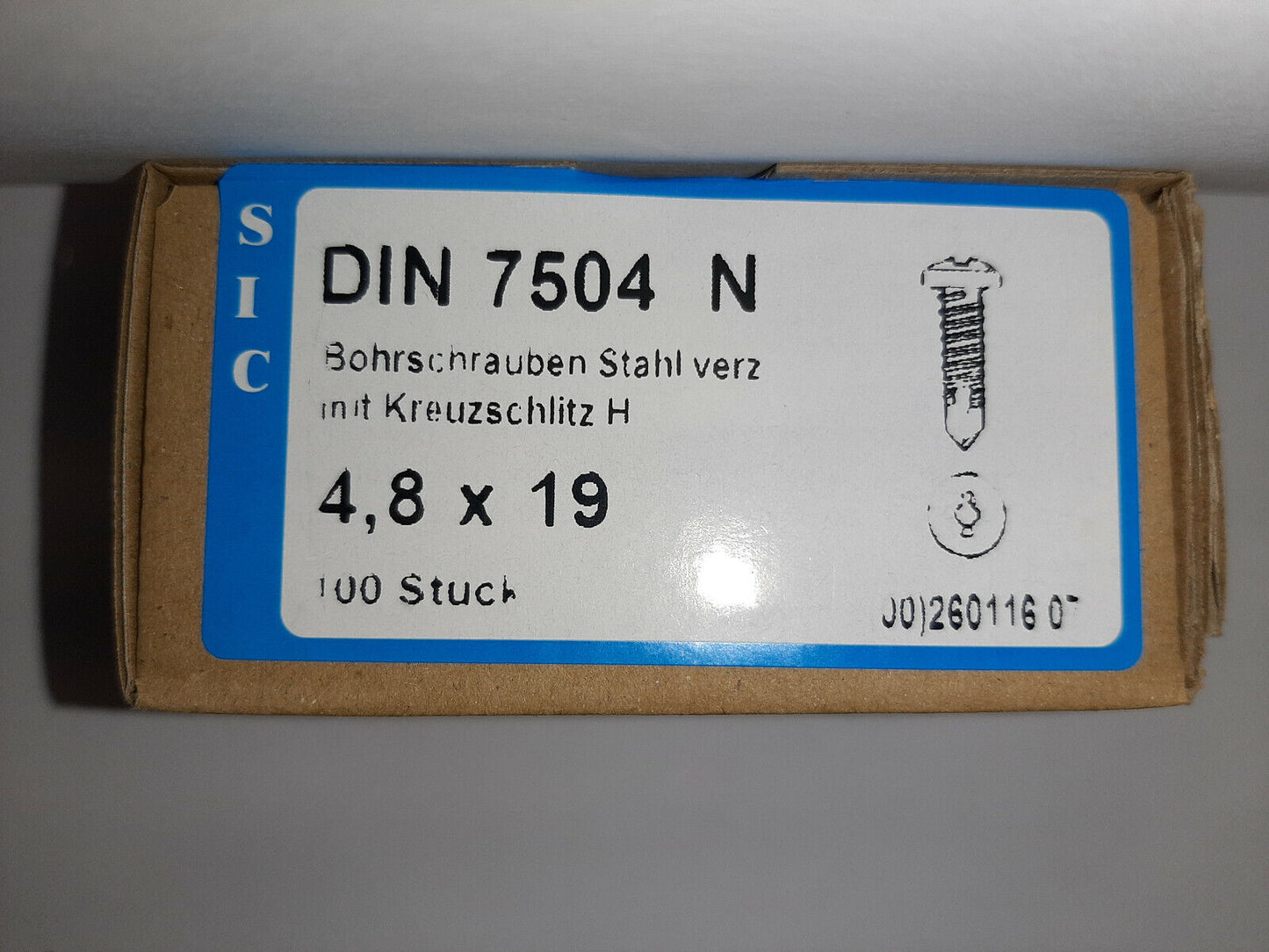 100 Stk. Blechschraube Bohrschraube Linsenkopfschraube selbstschneidend DIN 7504 4,8x19mm